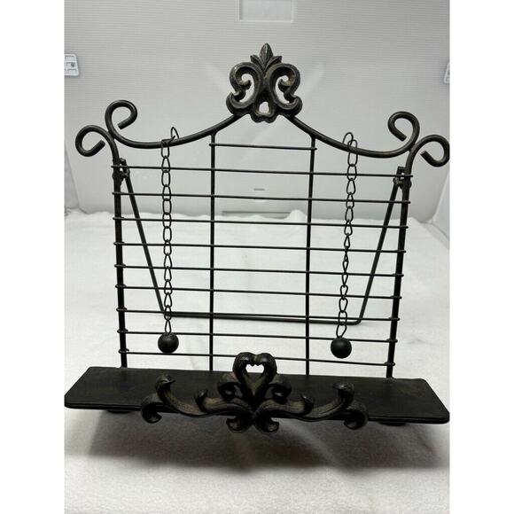 Other - Ornate‎ Metal Recipe Cookbook Holder Magazine Holder w/Page Weights 12" x 14"